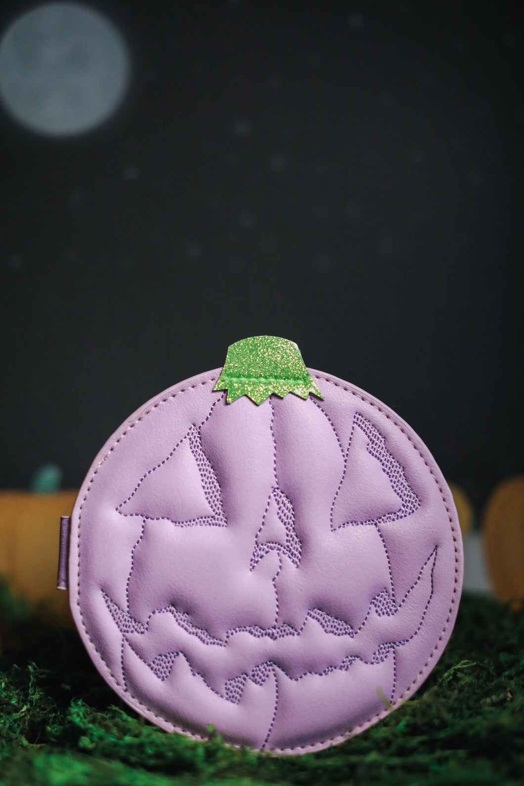 Lilac jack-o-lantern snap wallet