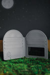 Inside view of grey headstone wallet