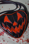 Black glitter heart bag with mean fave in glitter red 
