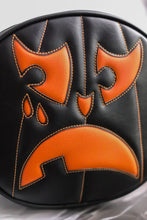 Load image into Gallery viewer, Black and orange crying pumpkin bag on white background. 