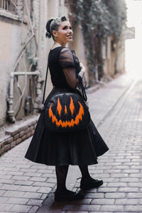 Handcrafted Too Bad Pumpkin bag/ Black and Orange- Crossbody