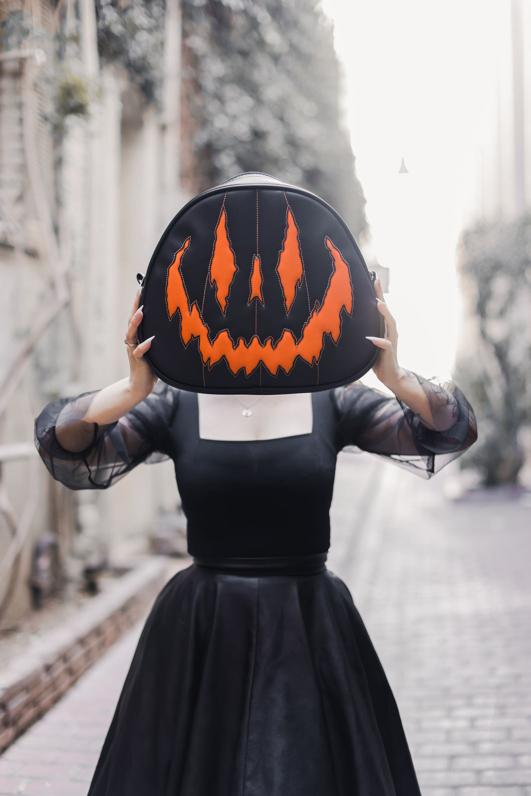 Handcrafted Too Bad Pumpkin bag/ Black and Orange- Crossbody