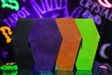 Load image into Gallery viewer, coffin shaded coin bags with neon background