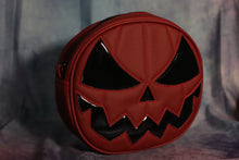 Load image into Gallery viewer, Wine and Black Patent Classic Pumpkin Bag; Handcrafted