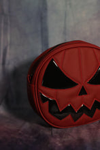Load image into Gallery viewer, Wine and Black Patent Classic Pumpkin Bag; Handcrafted