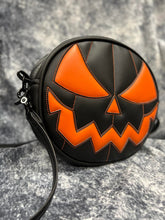 Load image into Gallery viewer, Handcrafted Mean Face Bag: Matte Black &amp; Matte Orange