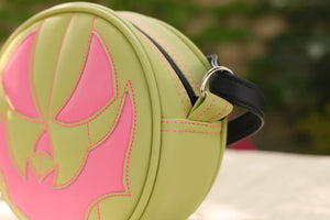 HandCrafted Pastel: SMALL Bat Face Kiwi Green & Bubblegum Pink
