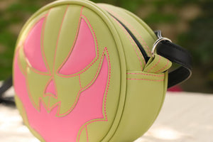 HandCrafted Pastel: SMALL Bat Face Kiwi Green & Bubblegum Pink