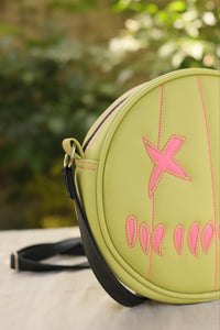 HandCrafted Pastel Sam Bag: Kiwi Green & Bubblegum Pink