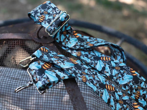 Handcrafted Long Webbing Strap: Bees