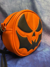 Load image into Gallery viewer, Handcrafted Bat Mouth Bag: Orange and Black