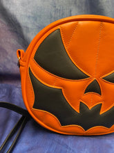 Load image into Gallery viewer, Handcrafted Bat Mouth Bag: Orange and Black
