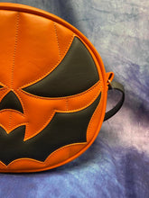 Load image into Gallery viewer, Handcrafted Bat Mouth Bag: Orange and Black