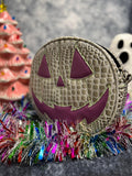 Hand Crafted : Classic Happy Grey Gradient Crocodile and Violet