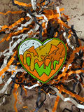 Dripping Candy Corn Heart Lapel Pin