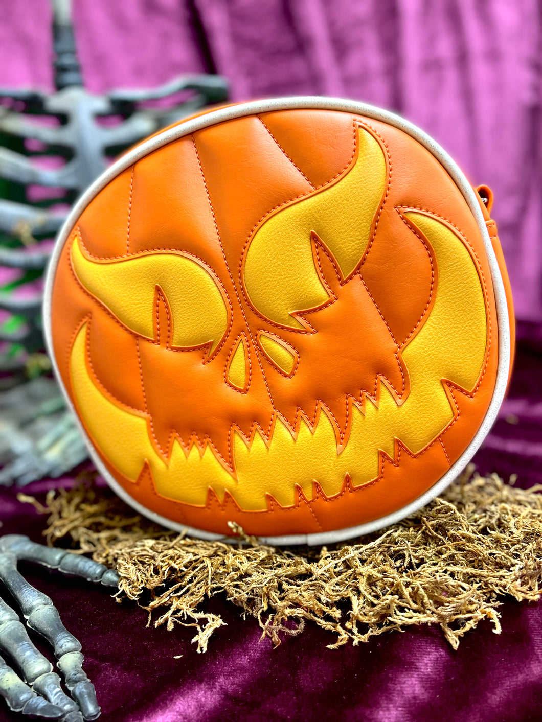 Handcrafted - Evil Face/ Matte Orange & Matte Yellow (White Piping)