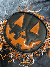 Load image into Gallery viewer, Handcrafted Small Happy face Black and Orange glitter