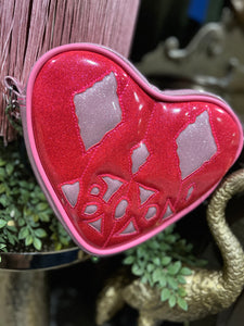 Handcrafted :  Love Is... BOO! Heart/ Hot Pink and Baby Pink