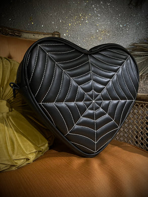 Pre order Hand Crafted : Large Heart Black Spiderweb estimated shipping after 6/17