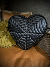 Load image into Gallery viewer, Pre order Hand Crafted : Large Heart Black Spiderweb estimated shipping after 6/17