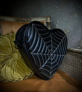 Pre order Hand Crafted : Large Heart Black Spiderweb estimated shipping after 6/17