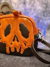 Load image into Gallery viewer, Hand Crafted : Poison Pumpkin Handbag Black with Orange Glitter Poison