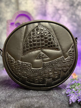Load image into Gallery viewer, Hand Crafted Cyclops: Black and Black Faux Snake skin