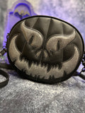 Hand Crafted Evil Face: Black and Glitter Grey