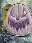Hand Crafted : Oval Pumpkin Lavender and  Iridescent Purple face