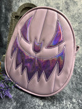 Hand Crafted : Oval Pumpkin Lavender and  Iridescent Purple face