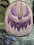 Hand Crafted : Oval Pumpkin Lavender and  Iridescent Purple face