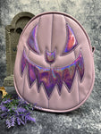 Hand Crafted : Oval Pumpkin Lavender and  Iridescent Purple face