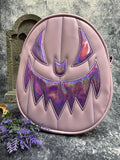 Hand Crafted : Oval Pumpkin Lavender and  Iridescent Purple face