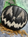 Handcrafted Stark Raving Bag: Matte Black & Grey Croc