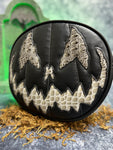Handcrafted Stark Raving Bag: Matte Black & Grey Croc