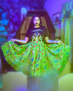 Grave Offerings Collection: Full Circle Skirt- Green