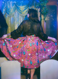 Grave Offerings Collection: Full Circle Skirt- Magenta