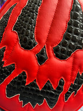 Load image into Gallery viewer, Hand Crafted : The Jackal Pumpkin bag Red and Patent black Crocodile
